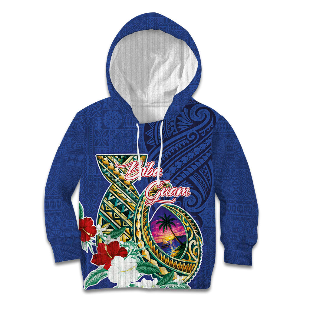 Guam Chamorro Kid Hoodie Tribal Latte Stone and Seal Artwork Polynesian Patterns LT03 Hoodie Multicolor - Polynesian Pride