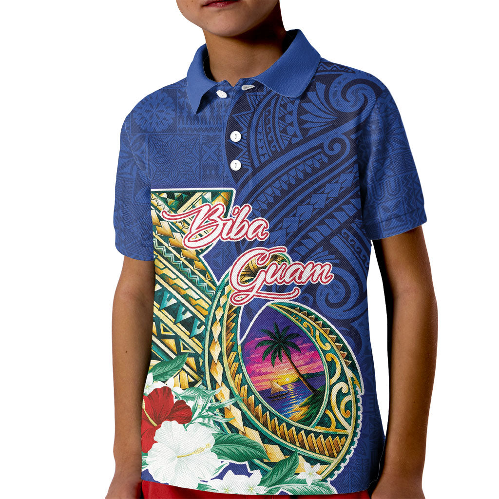 Guam Chamorro Kid Polo Shirt Tribal Latte Stone and Seal Artwork Polynesian Patterns LT03 Kid Multicolor - Polynesian Pride