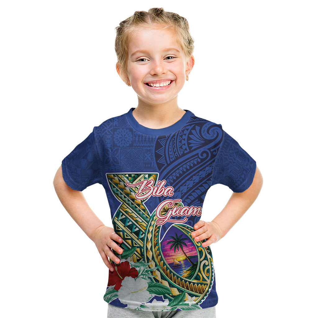 Guam Chamorro Kid T Shirt Tribal Latte Stone and Seal Artwork Polynesian Patterns LT03 Multicolor - Polynesian Pride
