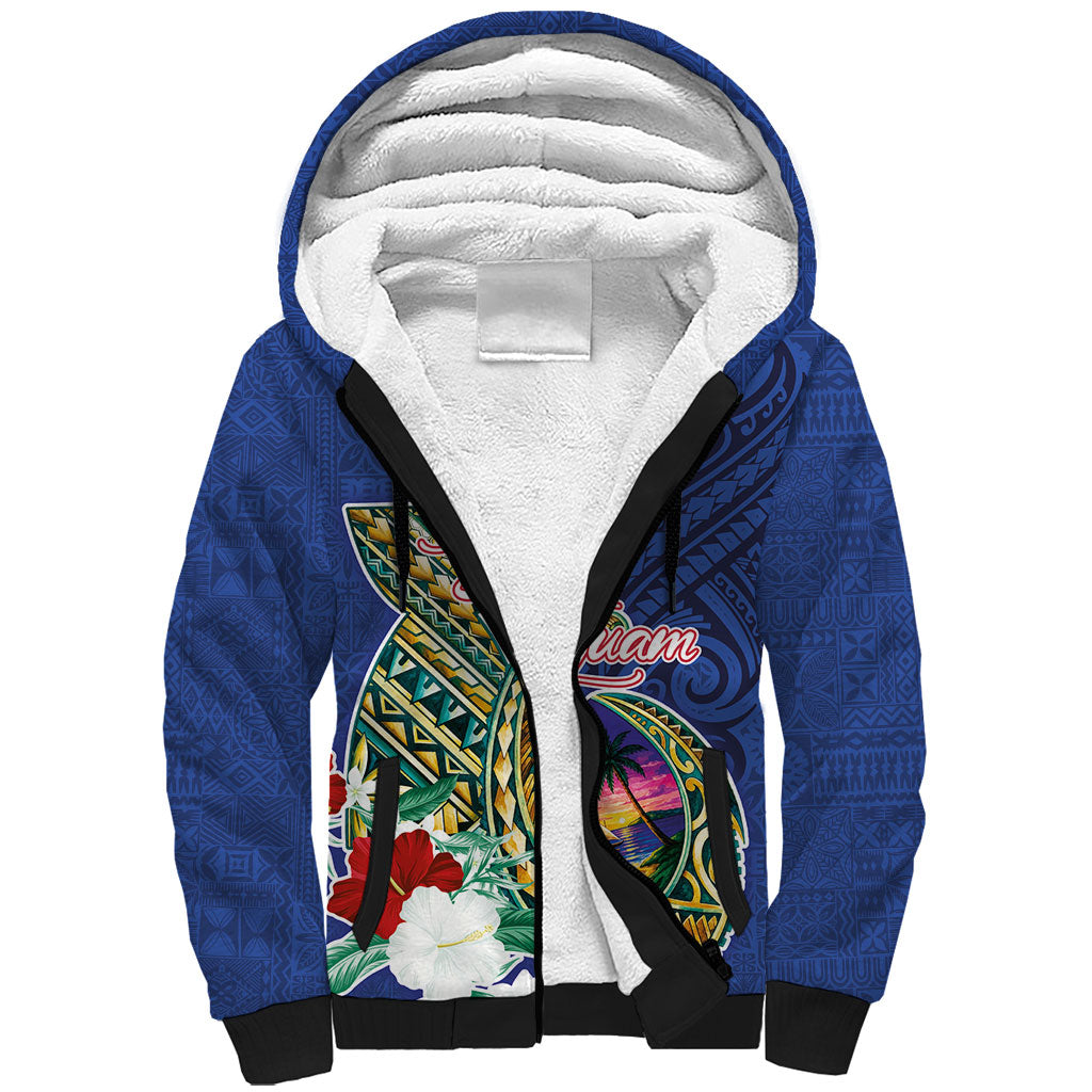 Guam Chamorro Sherpa Hoodie Tribal Latte Stone and Seal Artwork Polynesian Patterns LT03 Unisex Multicolor - Polynesian Pride