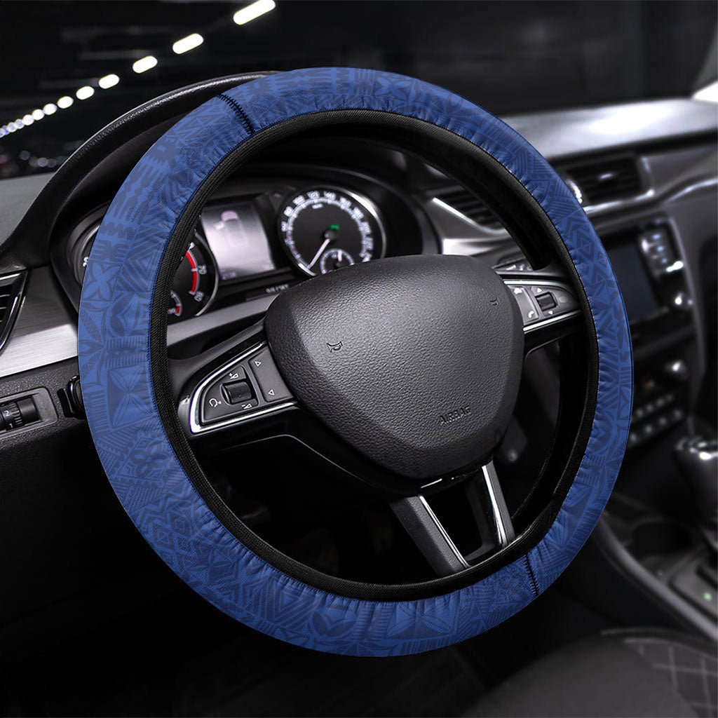 Guam Chamorro Steering Wheel Cover Tribal Latte Stone and Seal Artwork Polynesian Patterns LT03 Universal Fit Multicolor - Polynesian Pride