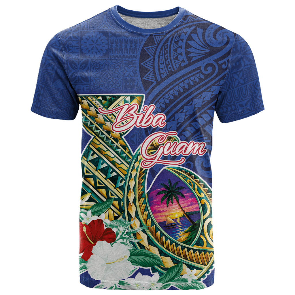 Guam Chamorro T Shirt Tribal Latte Stone and Seal Artwork Polynesian Patterns LT03 Multicolor - Polynesian Pride