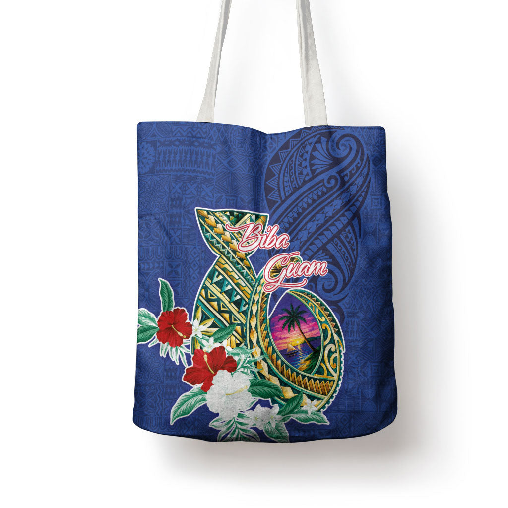 Guam Chamorro Tote Bag Tribal Latte Stone and Seal Artwork Polynesian Patterns