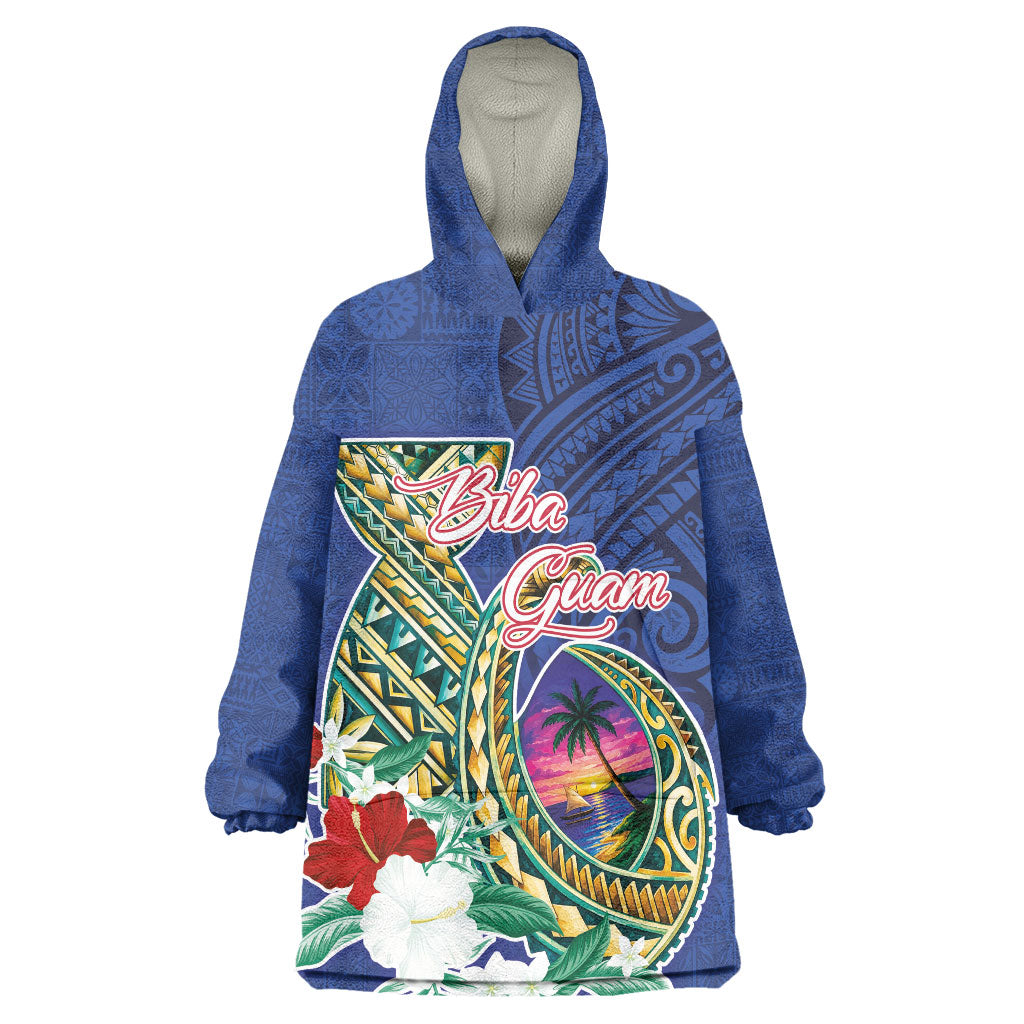 Guam Chamorro Wearable Blanket Hoodie Tribal Latte Stone and Seal Artwork Polynesian Patterns LT03 One Size Multicolor - Polynesian Pride