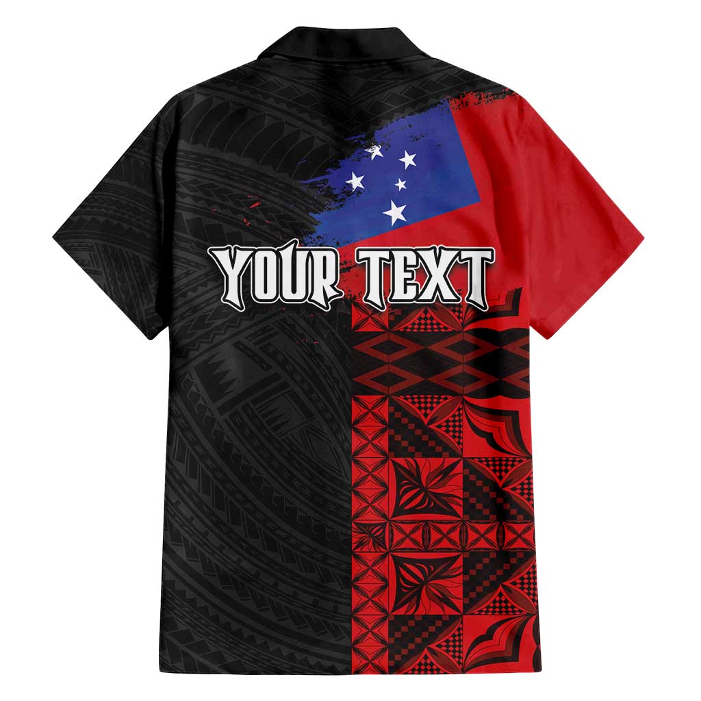 Personalised Samoa 685 Family Matching Tank Maxi Dress and Hawaiian Shirt Siapo Pattern and Samoa Flag Design