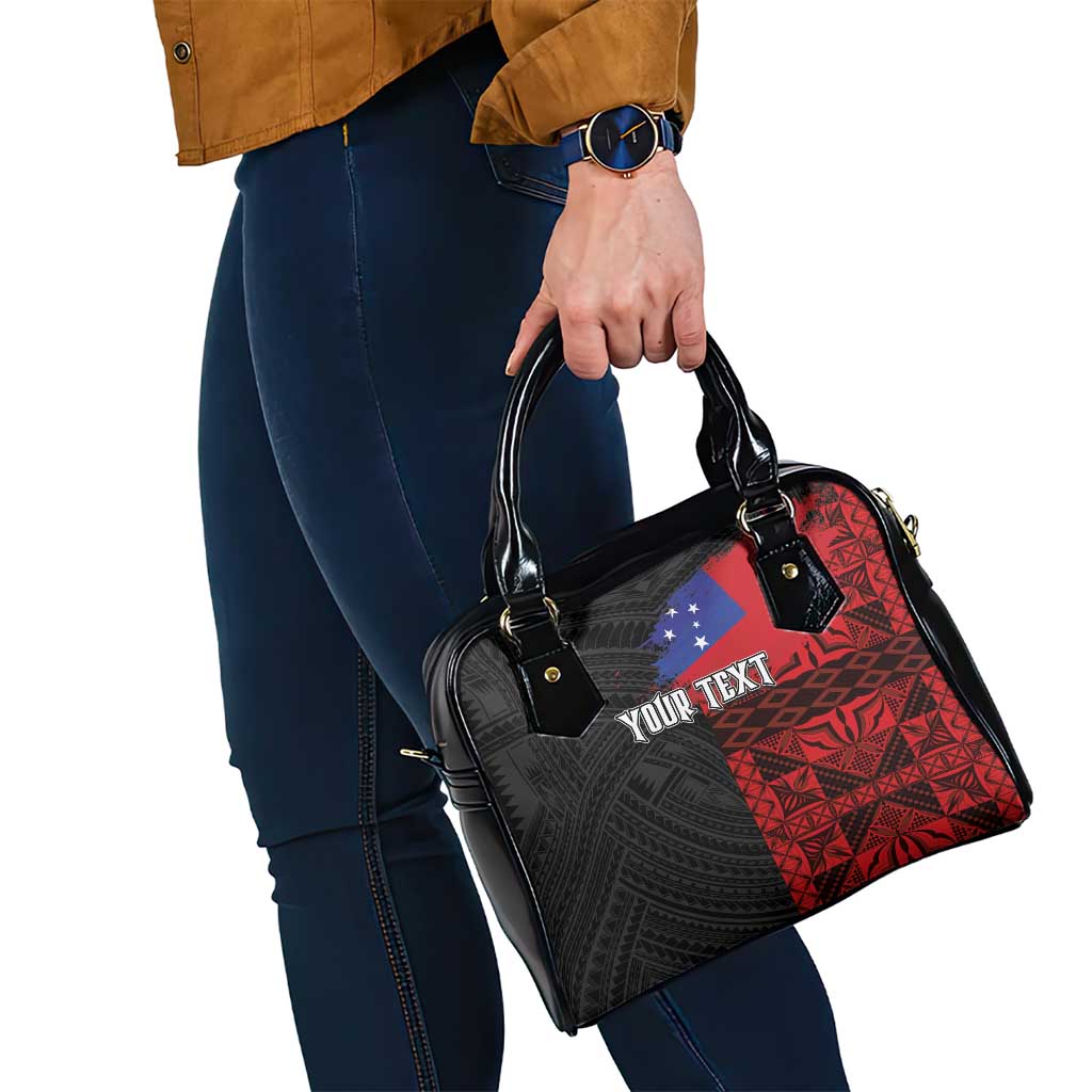 Personalised Samoa 685 Shoulder Handbag Siapo Pattern and Samoa Flag Design