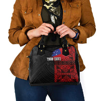 Personalised Samoa 685 Shoulder Handbag Siapo Pattern and Samoa Flag Design