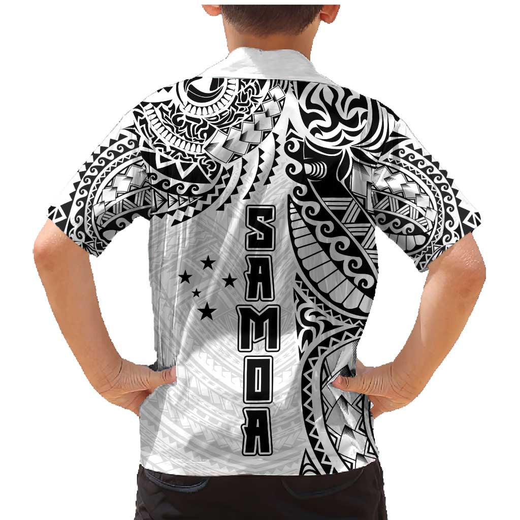 Samoa 685 Art Traditional Tattoo Pattern Family Matching Mermaid Dress and Hawaiian Shirt White Color LT03 - Polynesian Pride