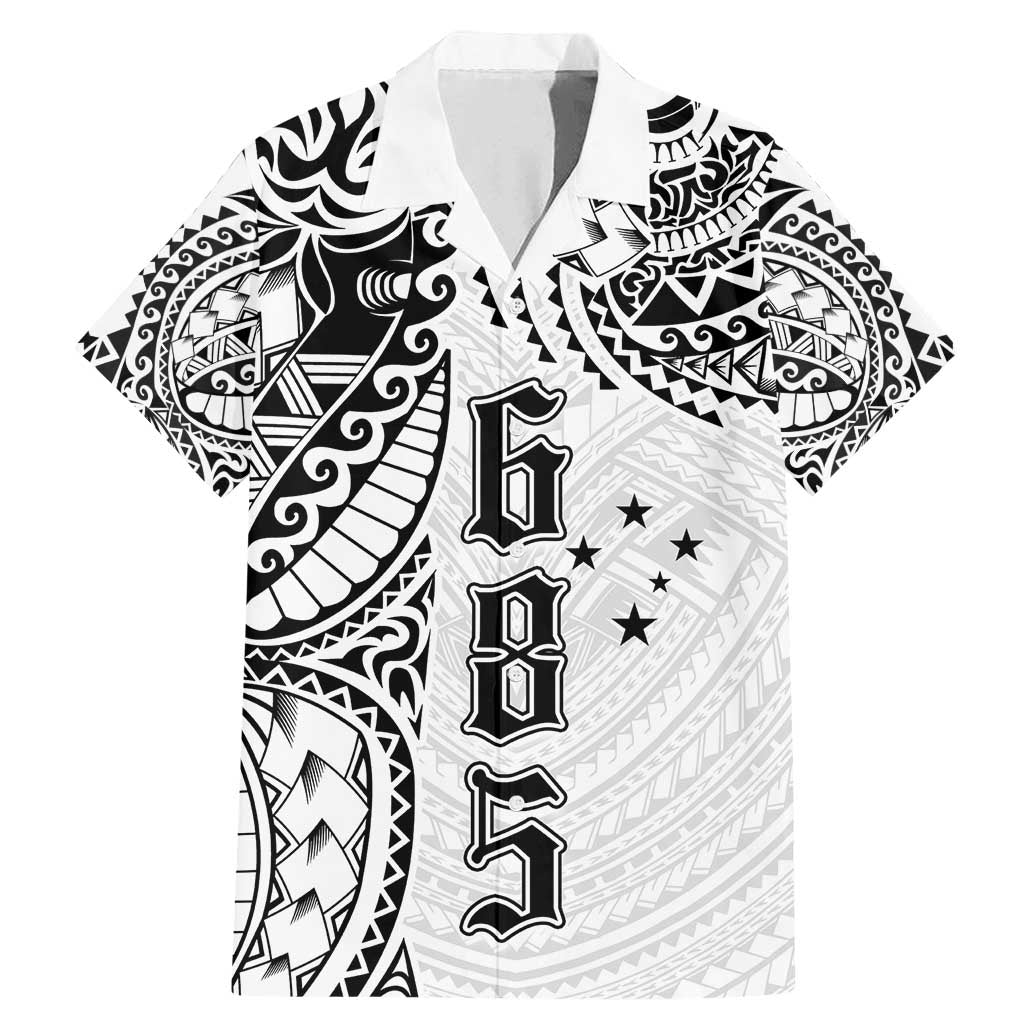 Samoa 685 Art Traditional Tattoo Pattern Family Matching Mermaid Dress and Hawaiian Shirt White Color LT03 Dad's Shirt - Short Sleeve White - Polynesian Pride