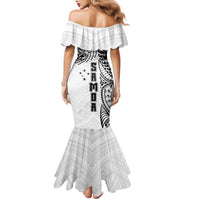 Samoa 685 Art Traditional Tattoo Pattern Family Matching Mermaid Dress and Hawaiian Shirt White Color LT03 - Polynesian Pride