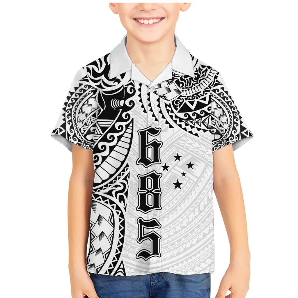 Samoa 685 Art Traditional Tattoo Pattern Family Matching Mermaid Dress and Hawaiian Shirt White Color LT03 Son's Shirt White - Polynesian Pride