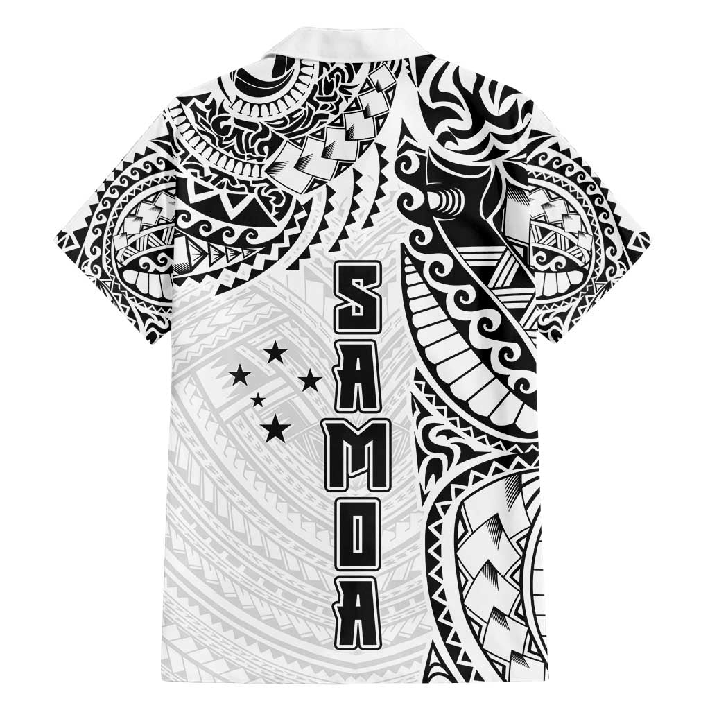 Samoa 685 Art Traditional Tattoo Pattern Family Matching Off Shoulder Maxi Dress and Hawaiian Shirt White Color LT03 - Polynesian Pride