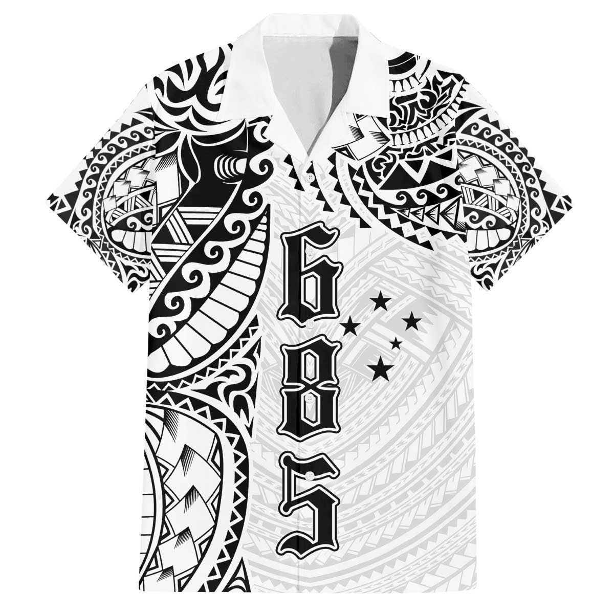Samoa 685 Art Traditional Tattoo Pattern Family Matching Off Shoulder Short Dress and Hawaiian Shirt White Color LT03 Dad's Shirt - Short Sleeve White - Polynesian Pride