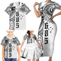 Samoa 685 Art Traditional Tattoo Pattern Family Matching Short Sleeve Bodycon Dress and Hawaiian Shirt White Color LT03 - Polynesian Pride