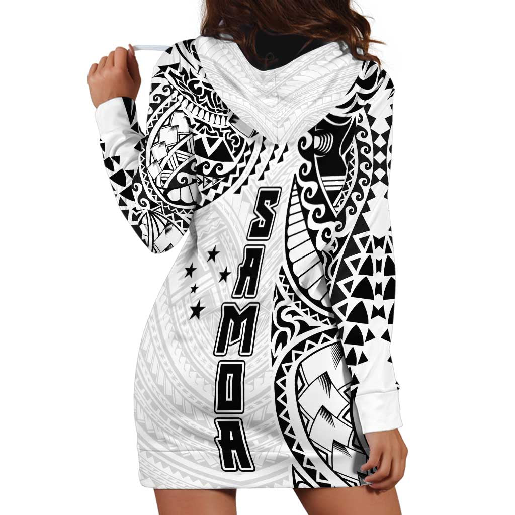 Samoa 685 Art Traditional Tattoo Pattern Hoodie Dress White Color LT03 - Polynesian Pride