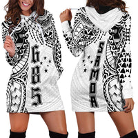 Samoa 685 Art Traditional Tattoo Pattern Hoodie Dress White Color LT03 - Polynesian Pride