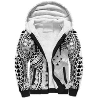 Samoa 685 Art Traditional Tattoo Pattern Sherpa Hoodie White Color LT03 Unisex White - Polynesian Pride