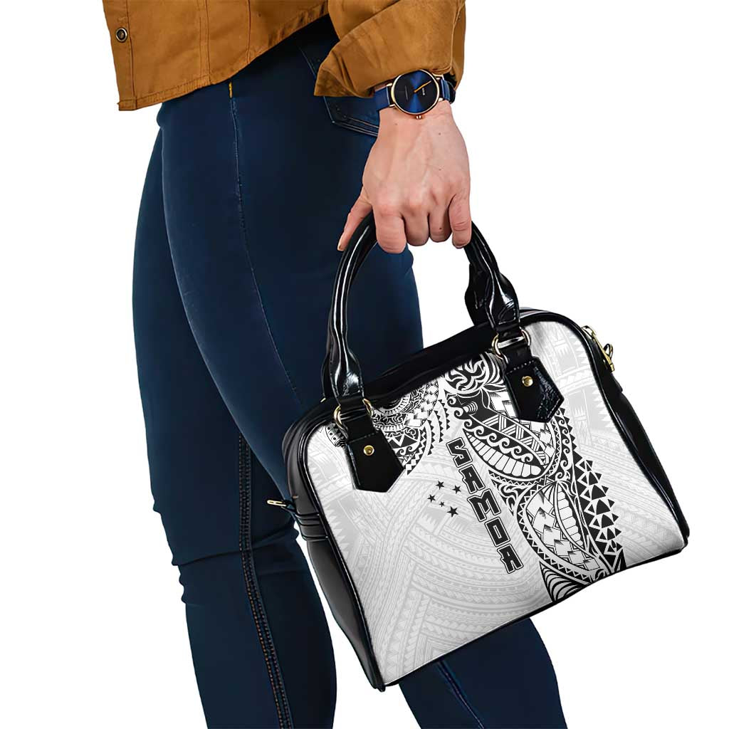 Samoa 685 Art Traditional Tattoo Pattern Shoulder Handbag White Color