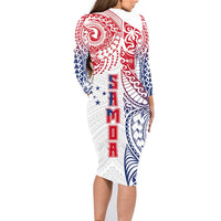 Samoa 685 Art Traditional Tattoo Pattern Family Matching Long Sleeve Bodycon Dress and Hawaiian Shirt Gradient Color LT03 - Polynesian Pride