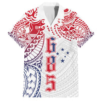 Samoa 685 Art Traditional Tattoo Pattern Family Matching Puletasi and Hawaiian Shirt Gradient Color