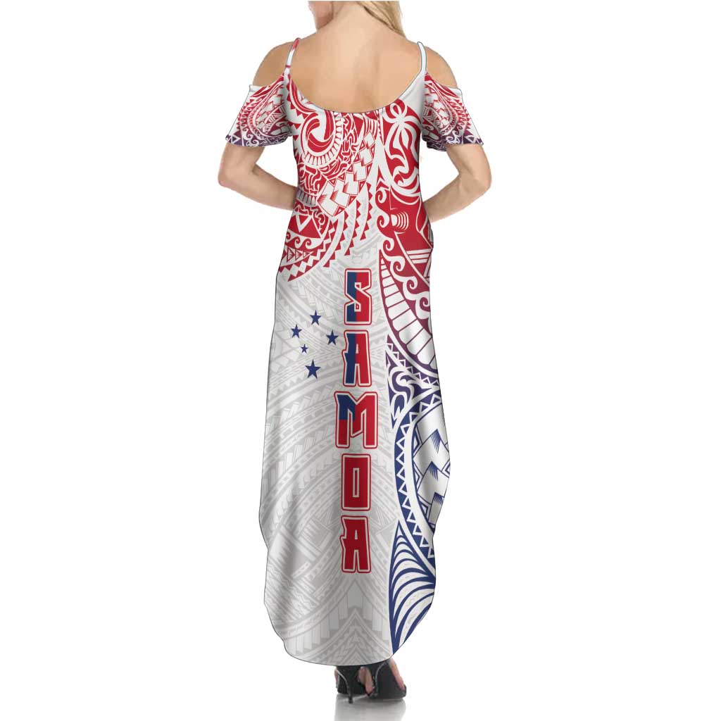 Samoa 685 Art Traditional Tattoo Pattern Summer Maxi Dress Gradient Color