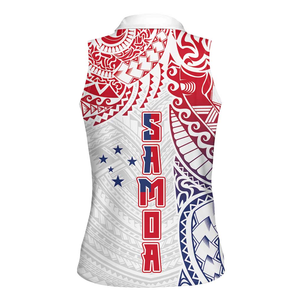 Samoa 685 Art Traditional Tattoo Pattern Women Sleeveless Polo Shirt Gradient Color