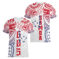 Samoa 685 Art Traditional Tattoo Pattern Women V-Neck T-Shirt Gradient Color LT03 - Polynesian Pride
