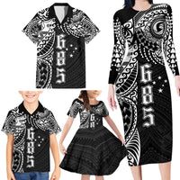Samoa 685 Art Traditional Tattoo Pattern Family Matching Long Sleeve Bodycon Dress and Hawaiian Shirt Black Color LT03 - Polynesian Pride