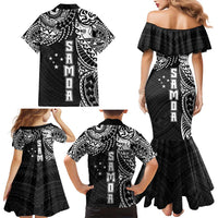 Samoa 685 Art Traditional Tattoo Pattern Family Matching Mermaid Dress and Hawaiian Shirt Black Color LT03 - Polynesian Pride