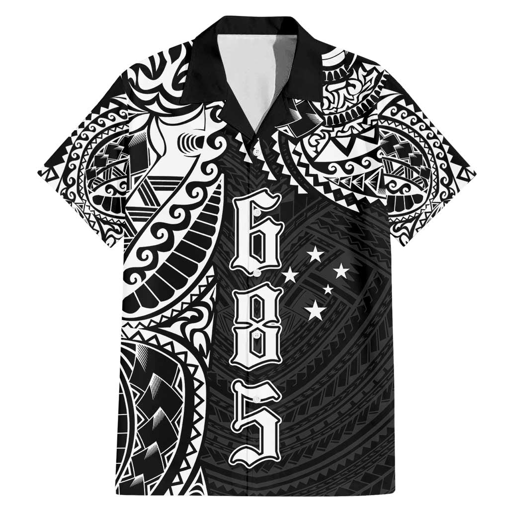 Samoa 685 Art Traditional Tattoo Pattern Family Matching Mermaid Dress and Hawaiian Shirt Black Color LT03 Dad's Shirt - Short Sleeve Black - Polynesian Pride
