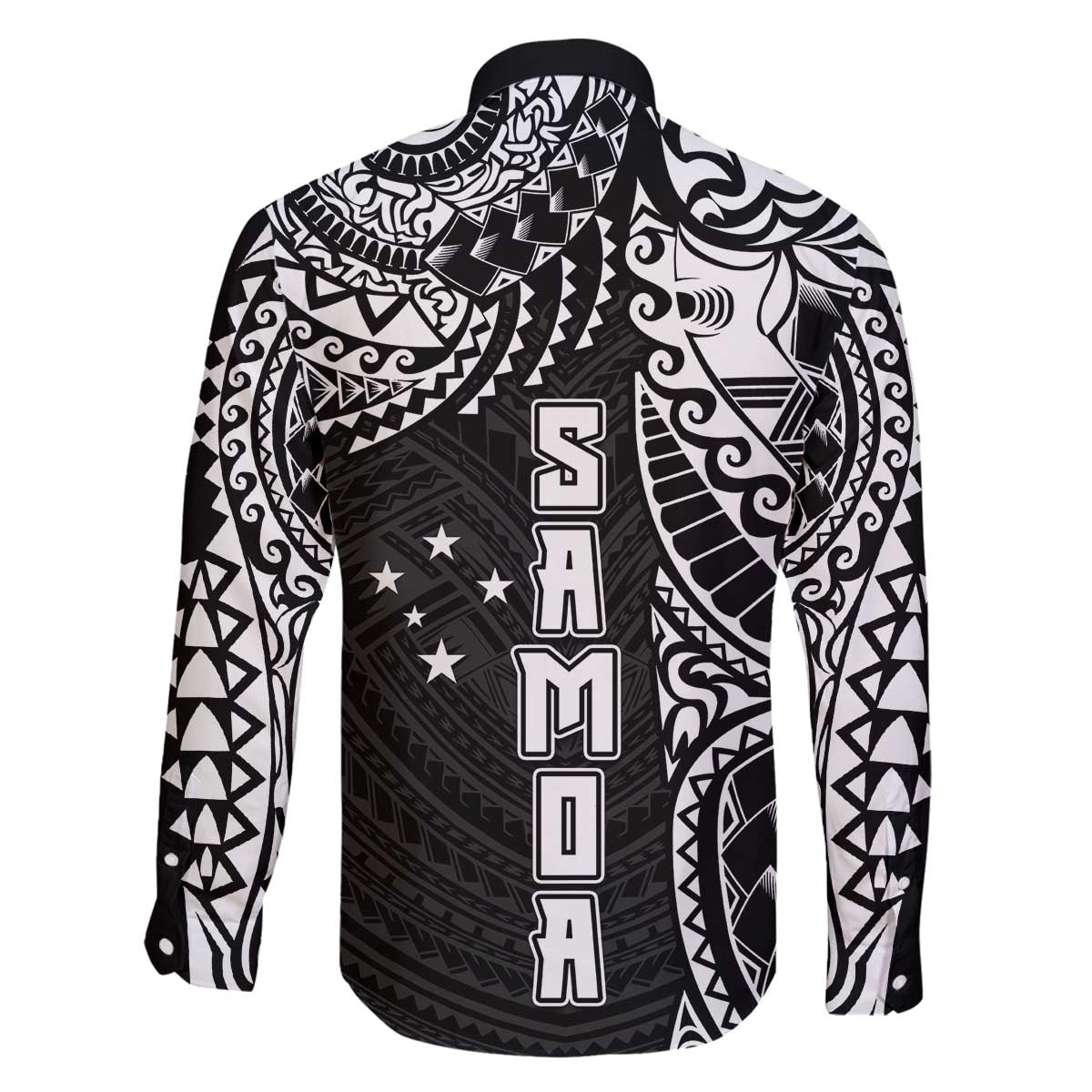 Samoa 685 Art Traditional Tattoo Pattern Family Matching Off Shoulder Short Dress and Hawaiian Shirt Black Color LT03 - Polynesian Pride