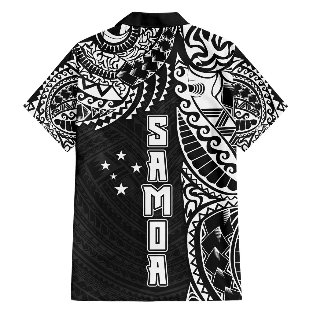 Samoa 685 Art Traditional Tattoo Pattern Family Matching Short Sleeve Bodycon Dress and Hawaiian Shirt Black Color LT03 - Polynesian Pride