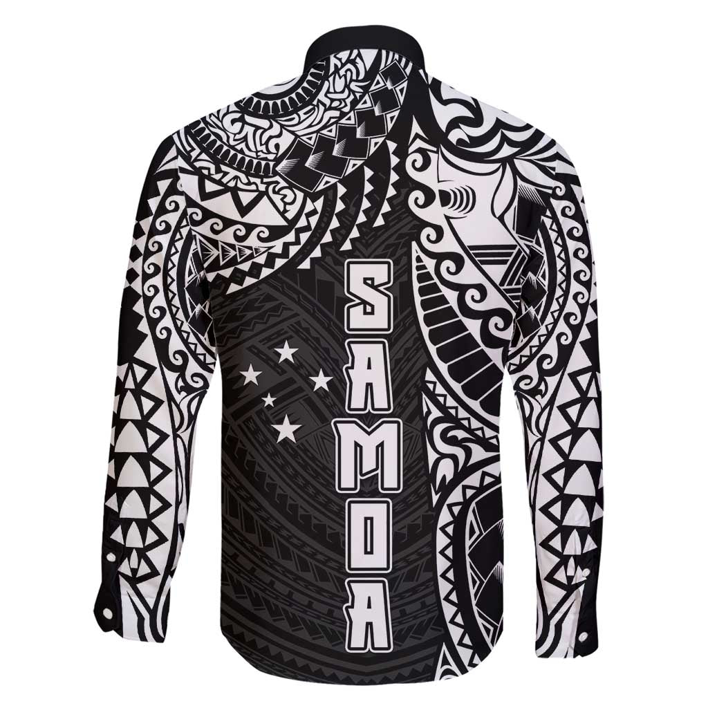 Samoa 685 Art Traditional Tattoo Pattern Family Matching Short Sleeve Bodycon Dress and Hawaiian Shirt Black Color LT03 - Polynesian Pride