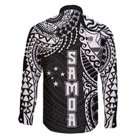Samoa 685 Art Traditional Tattoo Pattern Family Matching Short Sleeve Bodycon Dress and Hawaiian Shirt Black Color LT03 - Polynesian Pride