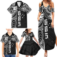 Samoa 685 Art Traditional Tattoo Pattern Family Matching Summer Maxi Dress and Hawaiian Shirt Black Color LT03 - Polynesian Pride
