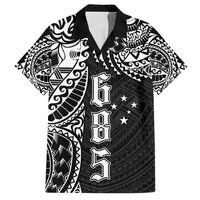 Samoa 685 Art Traditional Tattoo Pattern Family Matching Summer Maxi Dress and Hawaiian Shirt Black Color LT03 Dad's Shirt - Short Sleeve Black - Polynesian Pride