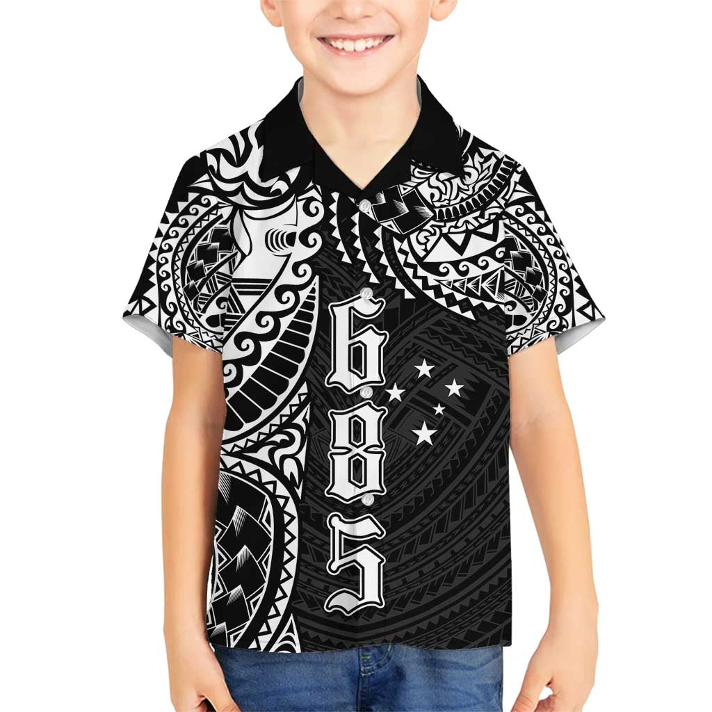 Samoa 685 Art Traditional Tattoo Pattern Family Matching Summer Maxi Dress and Hawaiian Shirt Black Color LT03 Son's Shirt Black - Polynesian Pride