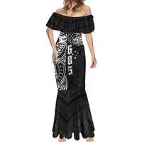 Samoa 685 Art Traditional Tattoo Pattern Mermaid Dress Black Color LT03 - Polynesian Pride