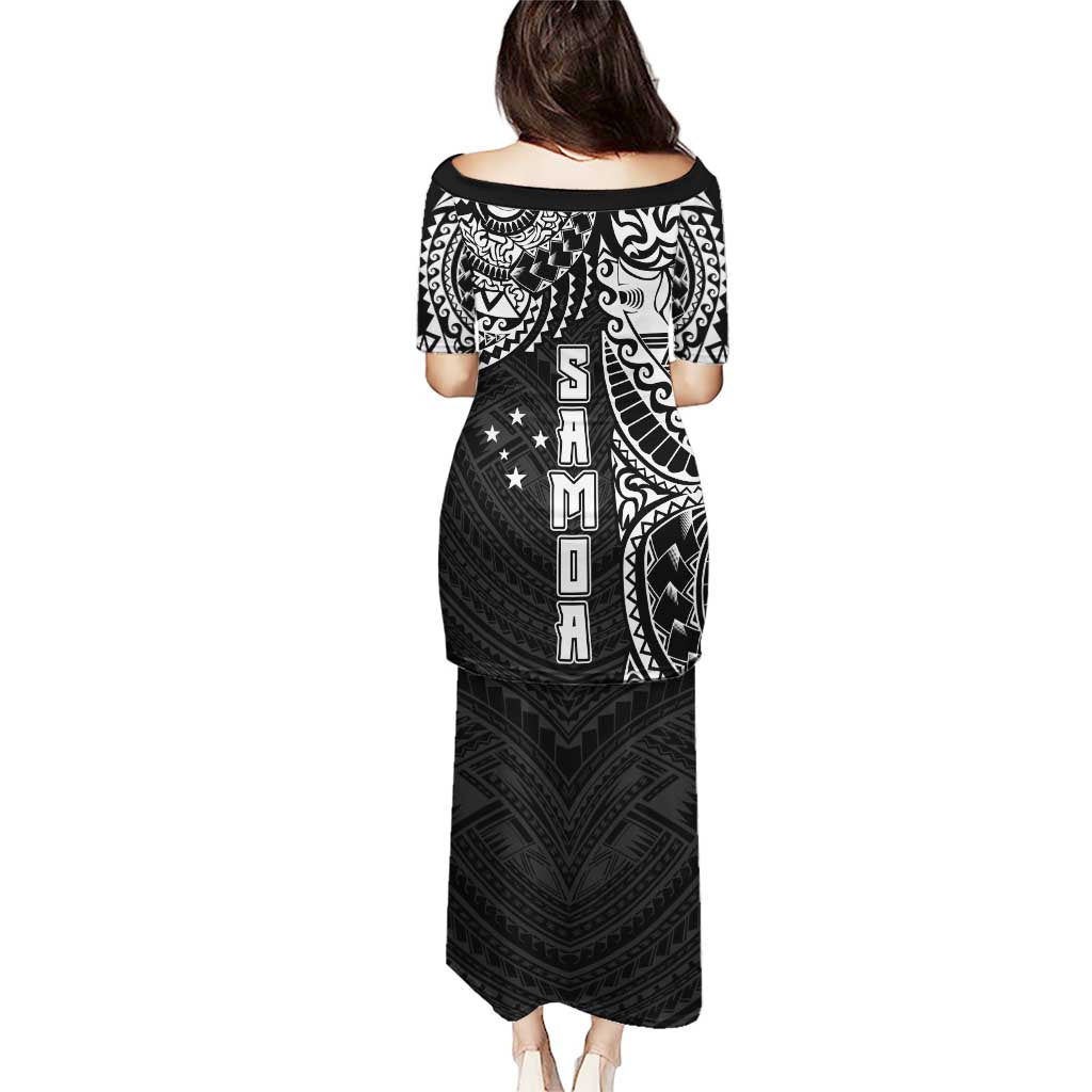 Samoa 685 Art Traditional Tattoo Pattern Puletasi Black Color