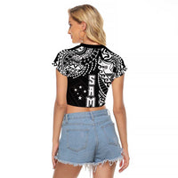 Samoa 685 Art Traditional Tattoo Pattern Raglan Cropped T Shirt Black Color LT03 - Polynesian Pride