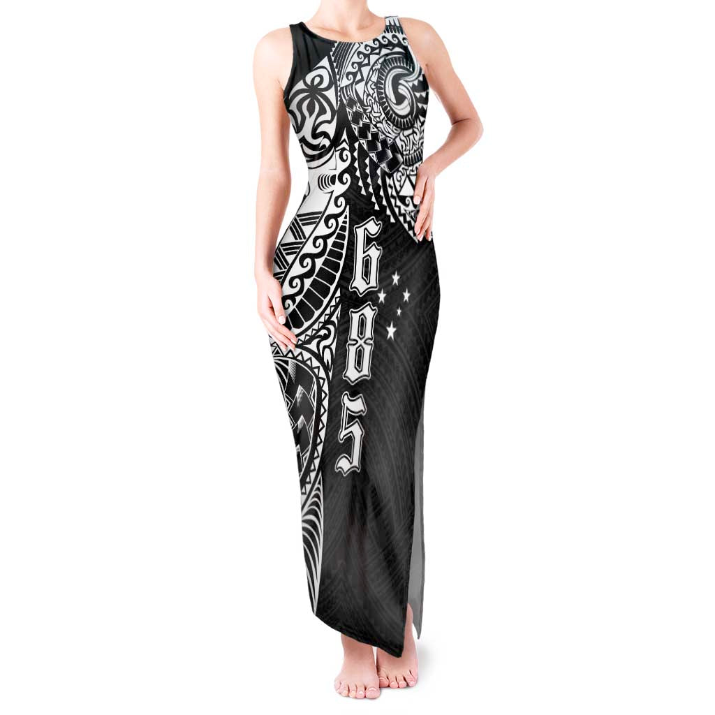 Samoa 685 Art Traditional Tattoo Pattern Tank Maxi Dress Black Color LT03 Women Black - Polynesian Pride