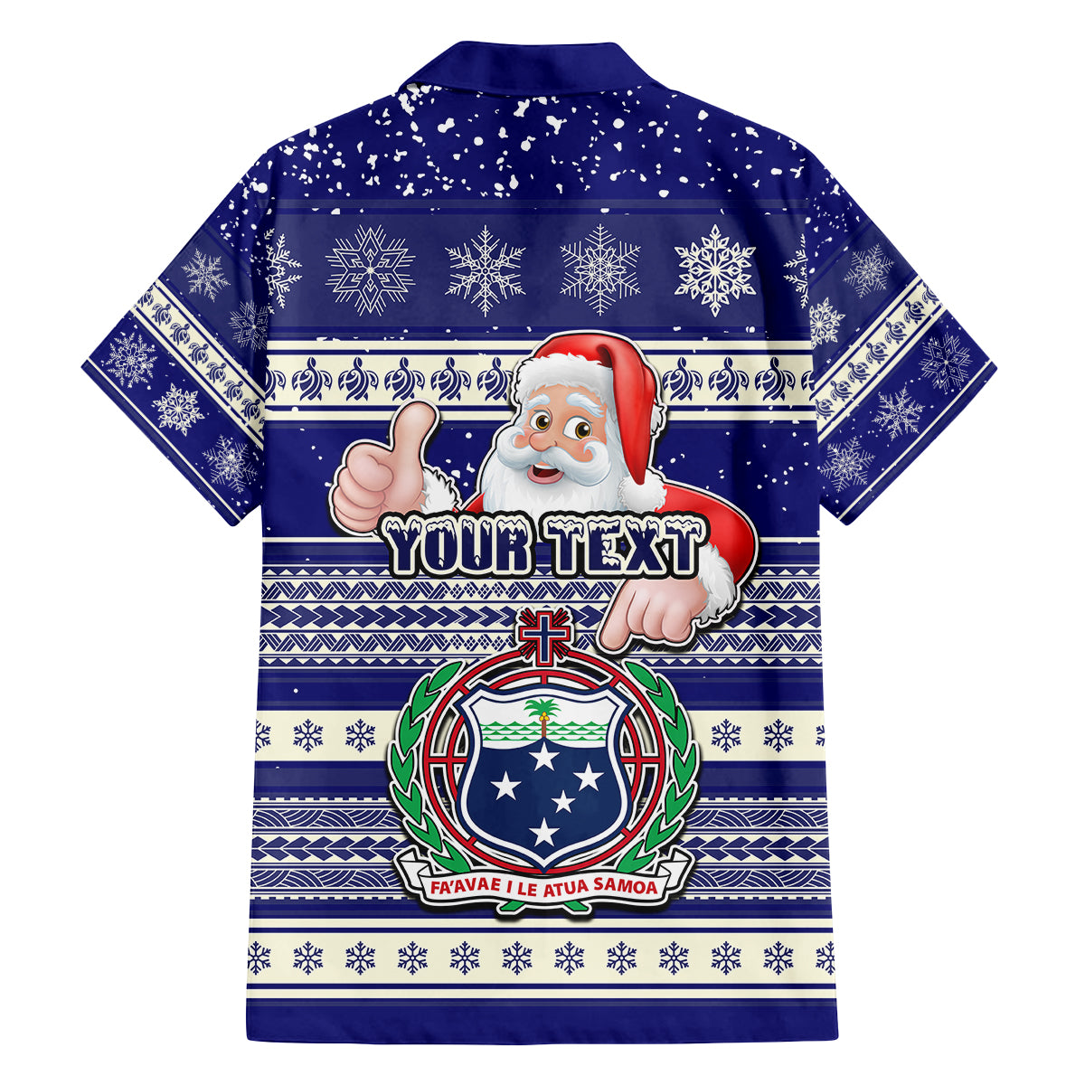 Custom Samoa Christmas Family Matching Off Shoulder Long Sleeve Dress and Hawaiian Shirt The Santa Coat of Arms with Samoa Bracelet Pattern LT03 - Polynesian Pride