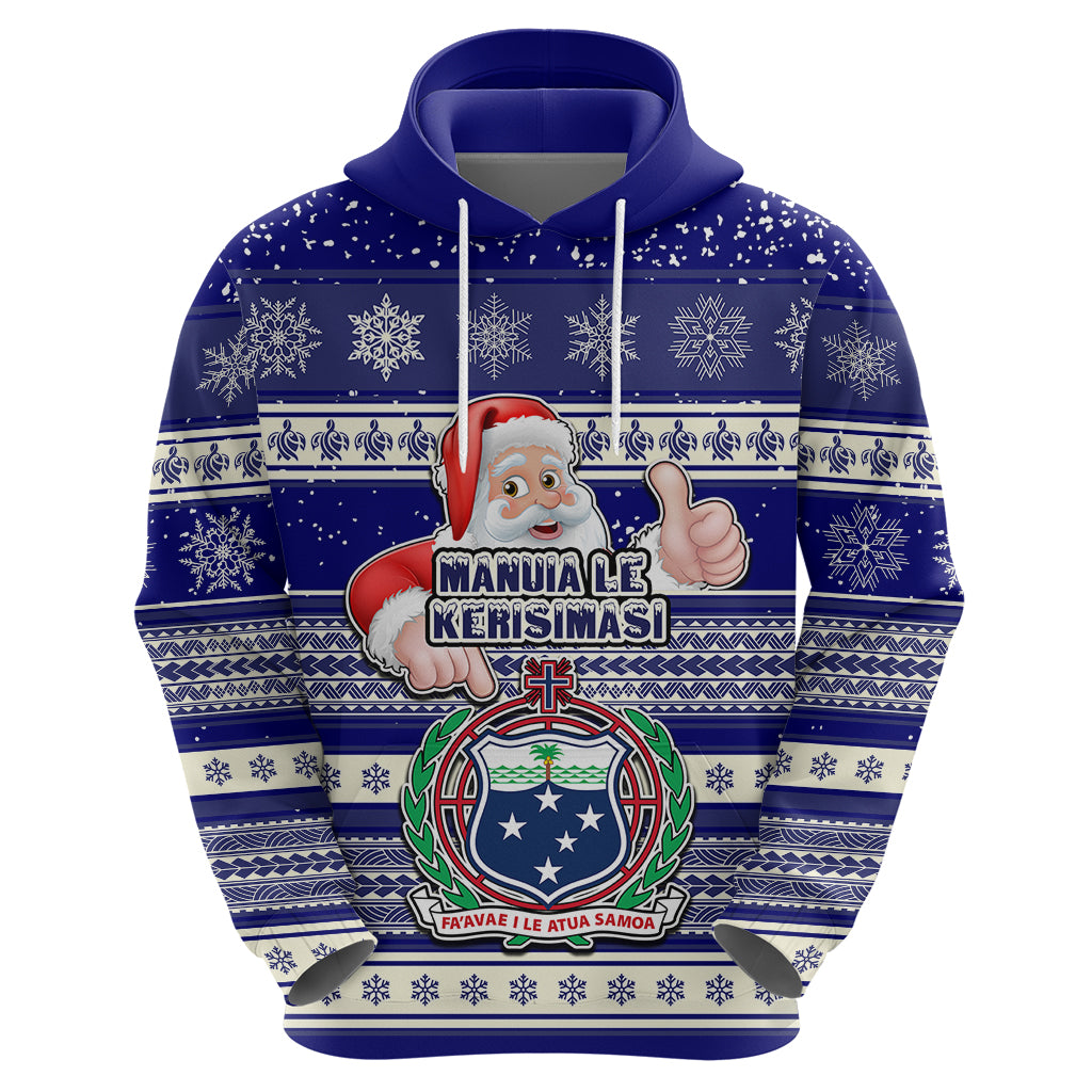 Custom Samoa Christmas Hoodie The Santa Coat of Arms with Samoa Bracelet Pattern LT03 - Polynesian Pride
