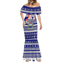 Custom Samoa Christmas Mermaid Dress The Santa Coat of Arms with Samoa Bracelet Pattern LT03 - Polynesian Pride