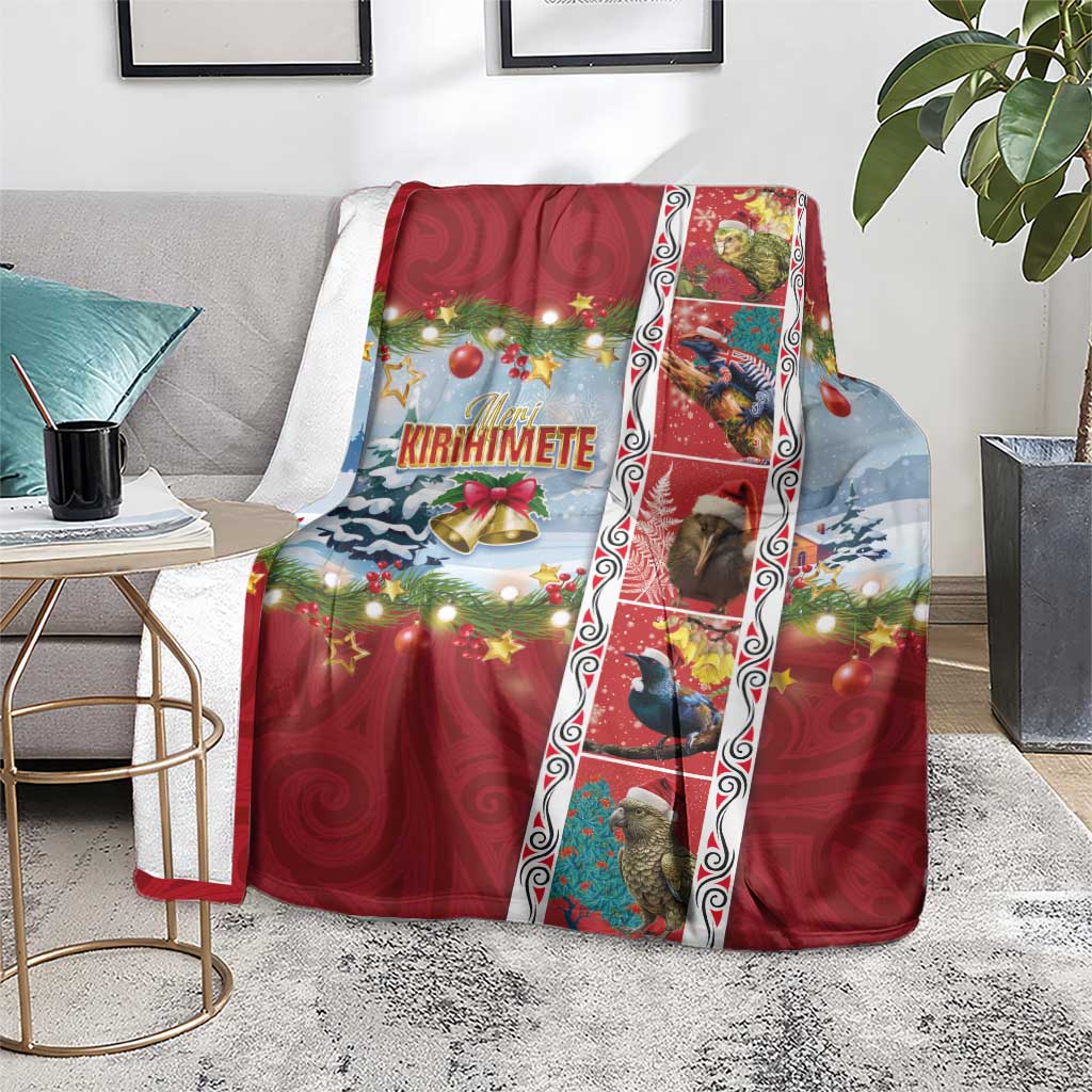 New Zealand Merry Christmas Blanket Maori Animals, Koru Tattoo - Red Xmas Style LT03 - Polynesian Pride