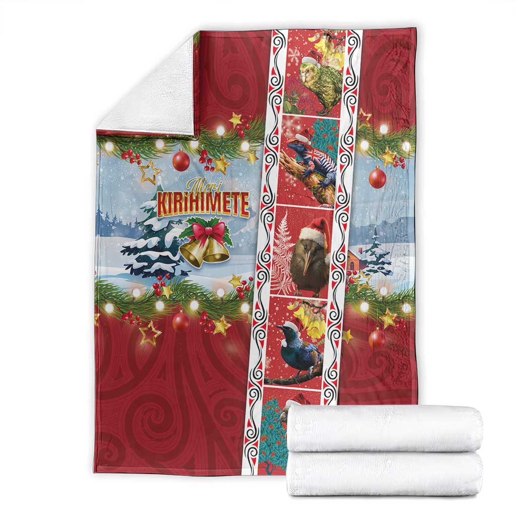 New Zealand Merry Christmas Blanket Maori Animals, Koru Tattoo - Red Xmas Style LT03 - Polynesian Pride