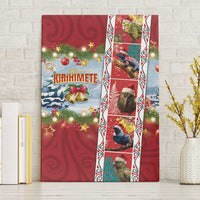 New Zealand Merry Christmas Canvas Wall Art Maori Animals, Koru Tattoo - Red Xmas Style LT03 Without Frame Red - Polynesian Pride