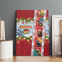 New Zealand Merry Christmas Canvas Wall Art Maori Animals, Koru Tattoo - Red Xmas Style LT03 - Polynesian Pride