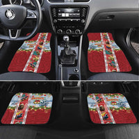 New Zealand Merry Christmas Car Mats Maori Animals, Koru Tattoo - Red Xmas Style LT03 Set 4pcs Red - Polynesian Pride