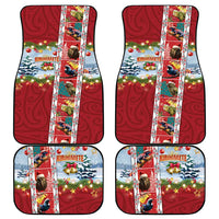 New Zealand Merry Christmas Car Mats Maori Animals, Koru Tattoo - Red Xmas Style LT03 - Polynesian Pride